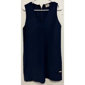 Faherty Brand All Day Dress Navy Blue V-Neck Mini WDU2471-NBZ Womens Small